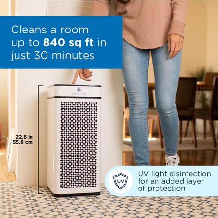 Medify Air MA40 Air Purifier with H13 True HEPA Filter 840 sq ft Coverage White 2Pack 2PK MA-40-W2